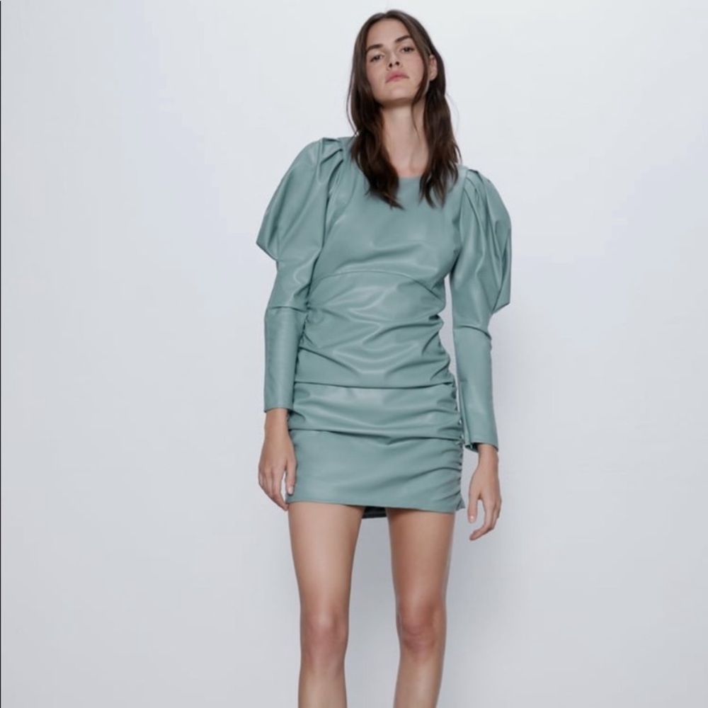 Zara Faux leather dress